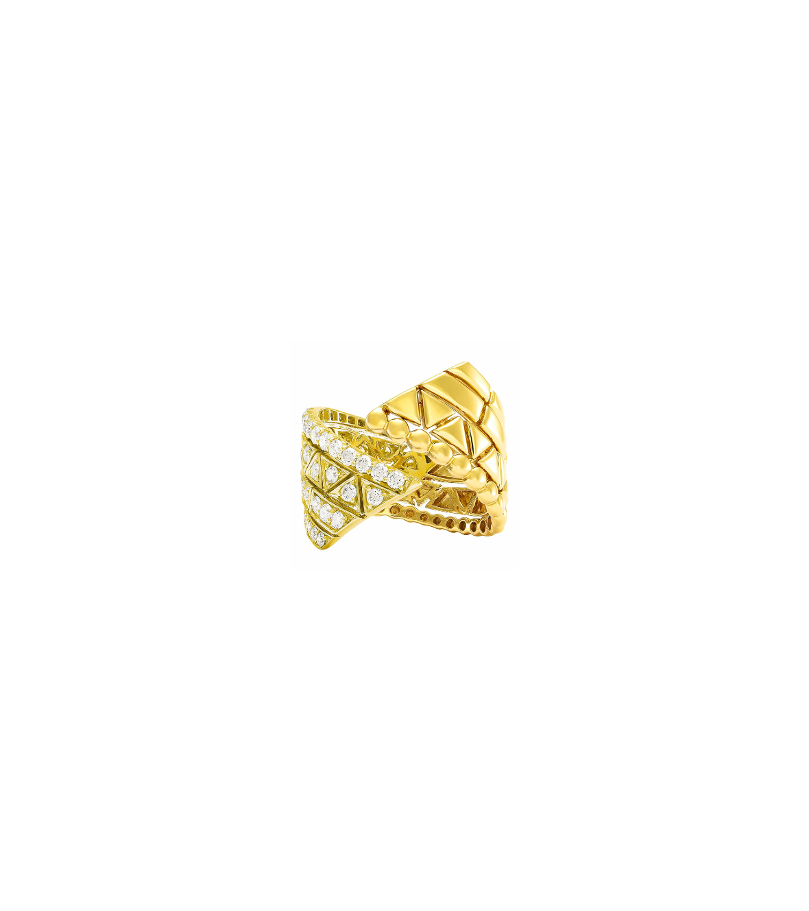 Yellow Gold Ring with Diamonds by Etho Maria